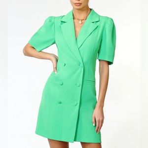ADELYN RAE: CELINE PUFF SLEEVE BLAZER DRESS